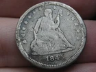 1845 Silver Seated Liberty Quarter- Philadelphia, VG/Fine Details