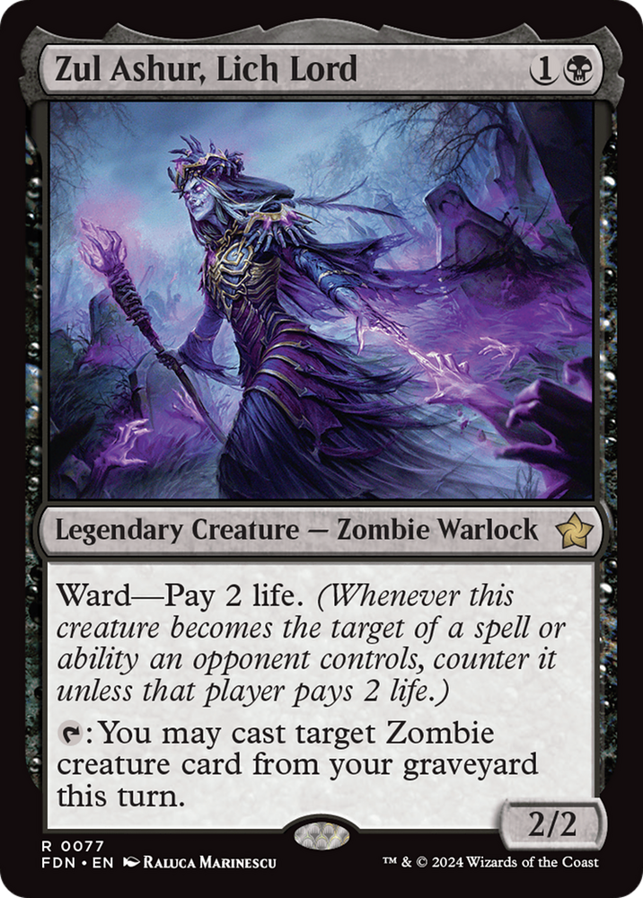 x1 Zul Ashur Lich Lord FDN MTG Rare NM 77 Foundations M/NM Single