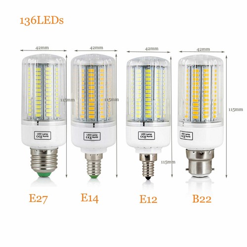 E27 E14 B22 Led Lights Bulbs 5730 SMD Chip Corn Lamp Incandescent 20-160W 220V H - Picture 18 of 19