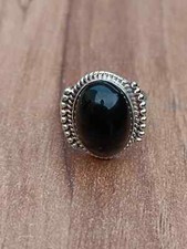925 Sterling Silver Natural Black Onyx Ring Gemstone Women Jewelry For Her Z 43