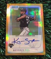 2011 Bowman Chrome KEYVIUS SAMPSON Gold Refractor Auto #/50 Reds