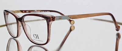 CAROLINA HERRERA Eyeglasses VHE799K OZ28 Plastic Brown NEW 53-15-135  DeRigo REM