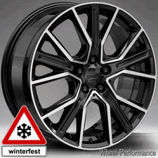 21 Zoll W34 Alufelgen 9x21 5x112 ET22 in schwarz glänzend frontpoliert für Audi