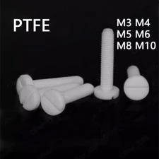 PTFE Plastic Slotted Pan Head Screws M3 M4 M5 M6 M8 M10