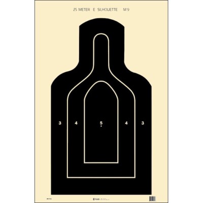 M9 DOD U.S. Army 25 Meter E-Type Silhouette Qualification Paper