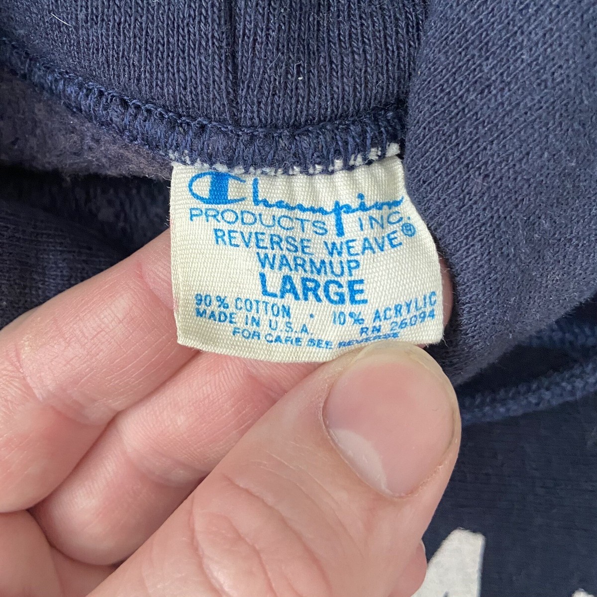 Vintage 70s Champion Reverse Weave Hoodie Warmup Sz Large
