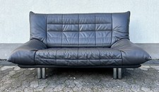 Rolf Benz BMP Sofa Couch Echt Leder Grau Zweisitzer Ledersofa #78