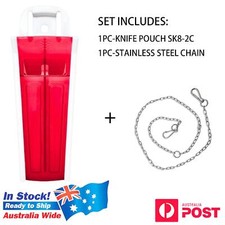 Butchers Indutrial Duty 2 Knives Knife Pouch Combo/ Flat Scabbard w Stainless St