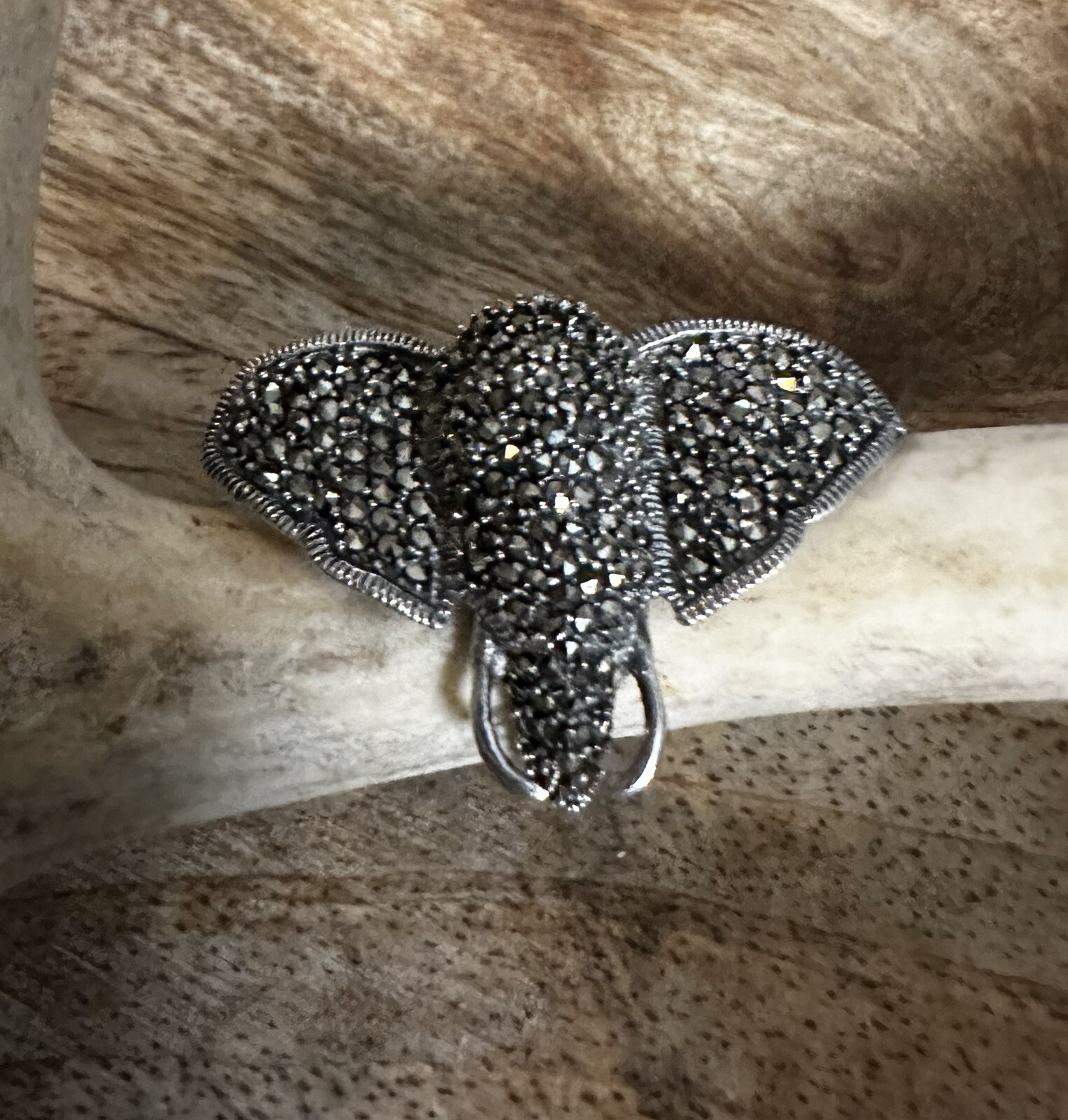 STUNNING Statement Sterling 925 & Marcasite Eleph… - image 2