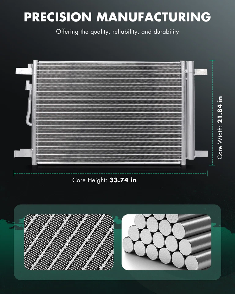 Condensador CA de alumínio 4513 para 2015 2016 2017 Volkswagen Golf GTI 2018 Tiguan - Imagem 2 de 4