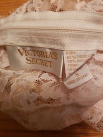 VTG Victoria's Secret Cream Sheer Lace Teddy Lingerie Sz S Gold Label FLAWS