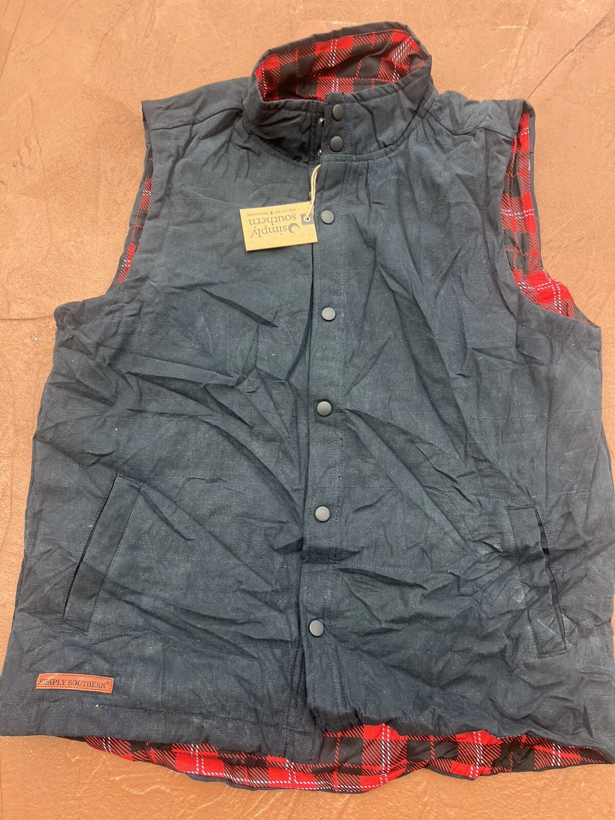 Simply Southern Insulated Vest Men's L Black NWT