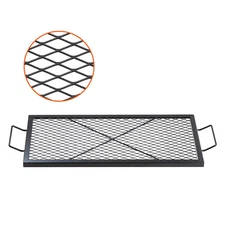 32" Rectangle Cooking Grate Fire Pit Grill Grate X-Marks Heavy-Duty Steel