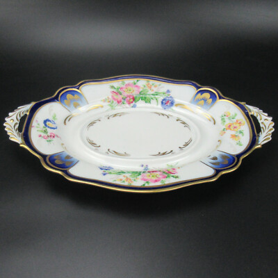MNP Limoges Porzellan Schale Blumendekor Handbemalt France Porcelain Dish 