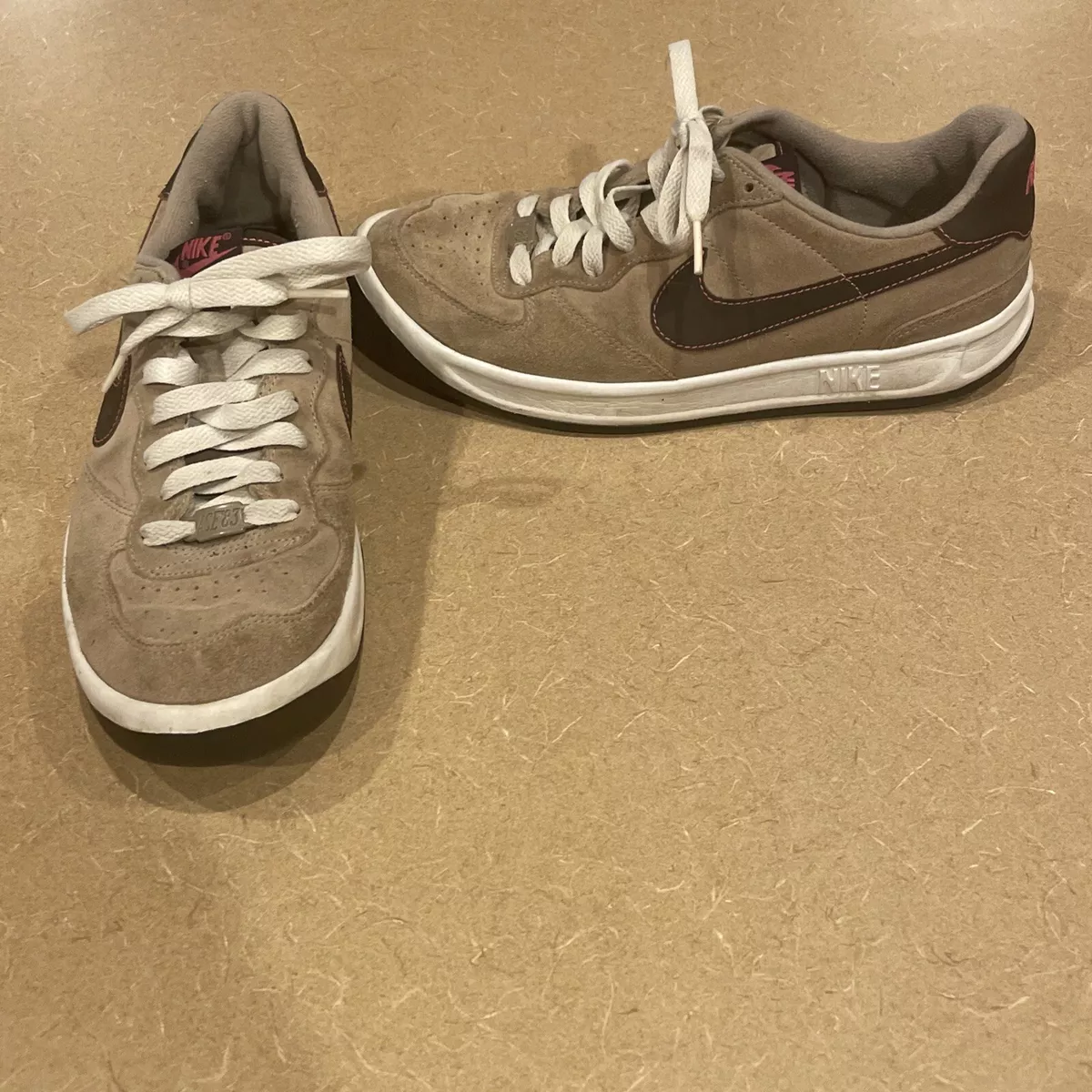 Vintage 2006 Nike Ace 83 Light Brown Pink suede Sneakers Shoes Women Size 9.5