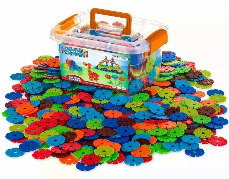 Interlocking Snowflakes Building Block Kid ABC Educational Toy 600pc ...