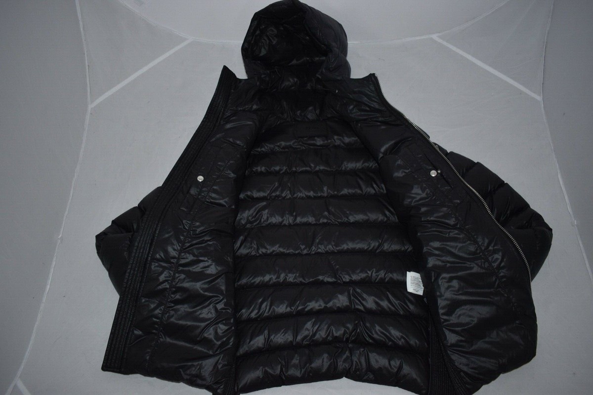 Prada Black Quilted Shoulder Down Zip Hooded Jacket Coat Prada Black Quilted Shoulder Down Zip Hooded Jacket Coat