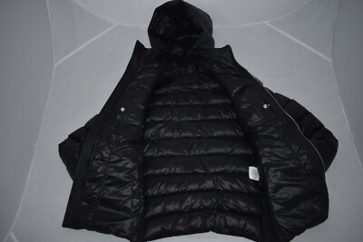 Prada Black Quilted Shoulder Down Zip Hooded Jacket Coat Prada Black Quilted Shoulder Down Zip Hooded Jacket Coat