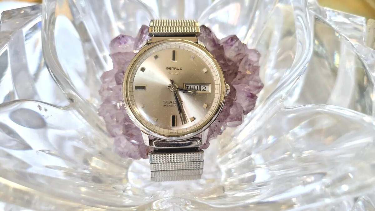 Vintage Benrus Sea Lord Sunburst Day Date Men\'s Automatic Wristwatch Swiss Benrus Swiss Watch - Etsy main image 3