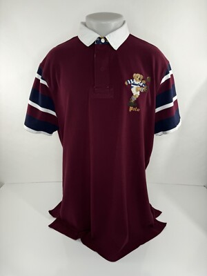 POLO RALPH LAUREN Embroidered BEAR KICKING RUGBY FOOTBALL Mens XXL