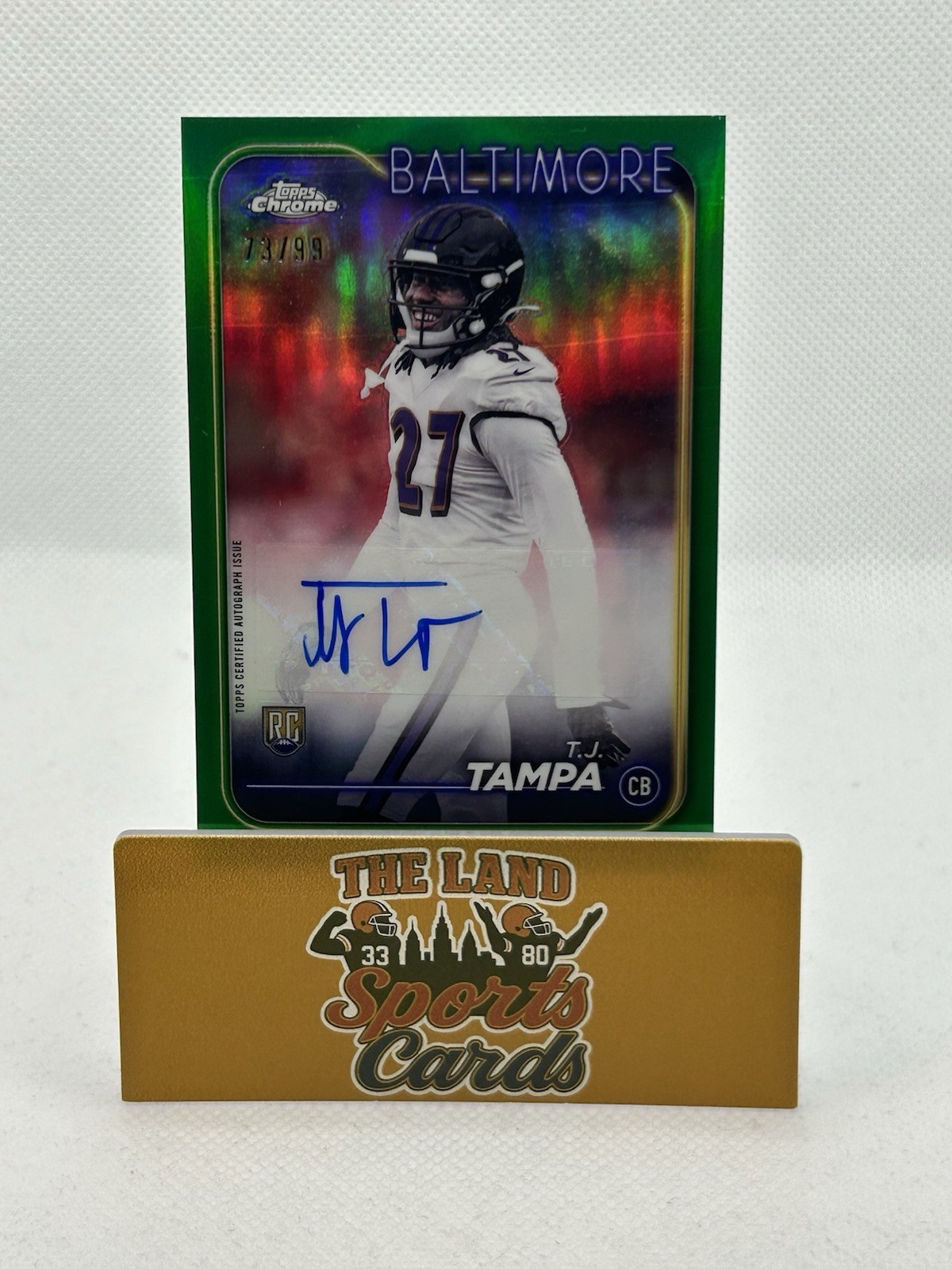 TJ Tampa Topps Chrome Rookie Autographs Variations #RATT Green Refractor