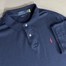 Polo Ralph Lauren Iconic Mesh Short Sleeve Polo Shirt Dark Blue Sz XL