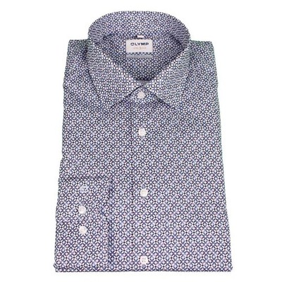 Olympus Level Five Mens Business Shirt Extra Long Sleeve Blue White Floral 209489 00