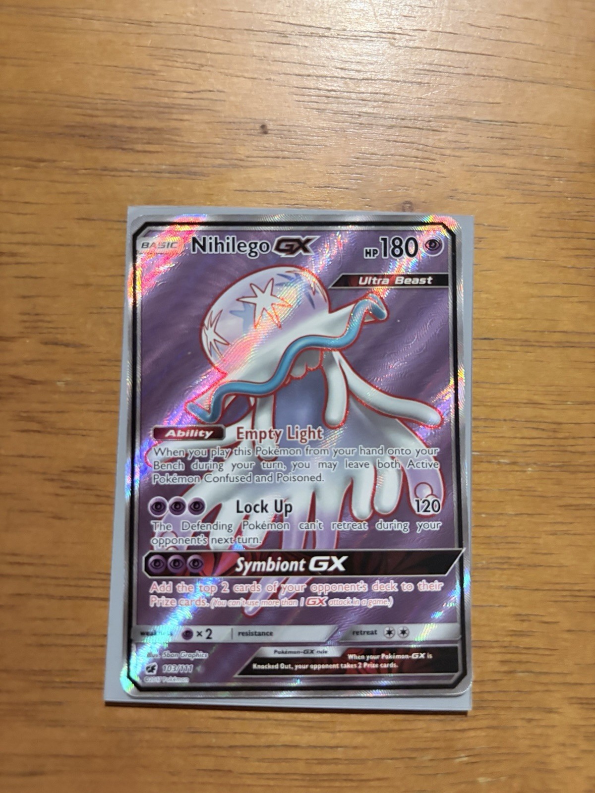 Pokémon TCG Nihilego GX Holo Full Art Ultra Rare Card Crimson Invasion