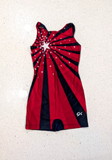 UNITARD GK ELITE Gymnastics Dance Shorts Leotard CM Medium USA Olympic Red Blue