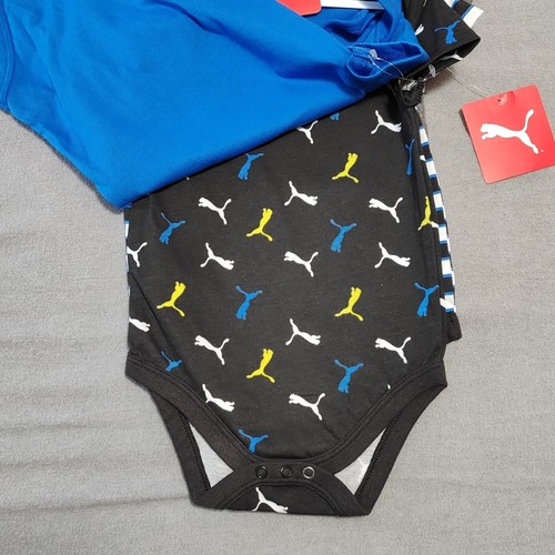 PUMA - 4-Piece Bodysuits - Baby Size 12 Months - Gray/Blue - MSRP $48 - Picture 2 of 6