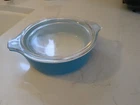 Vintage Pyrex Rare Horizon Solid Blue 471 Casserole With 470-C Lid