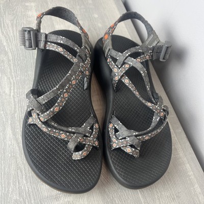 Chaco ZX2 Women's Sandals Size 8 Gray Orange Strappy Adjustable Outdoor Hiking