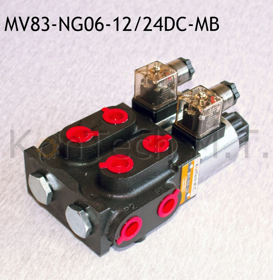 Hydraulic Solenoid Valve 8/3 Way Valve NG06 12V DC Monoblock - Includes Plug - Image 3 of 4