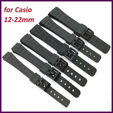 12/14/16/18/20/22mm Resin Silicone Strap Universal Black PU Watch Band for Casio