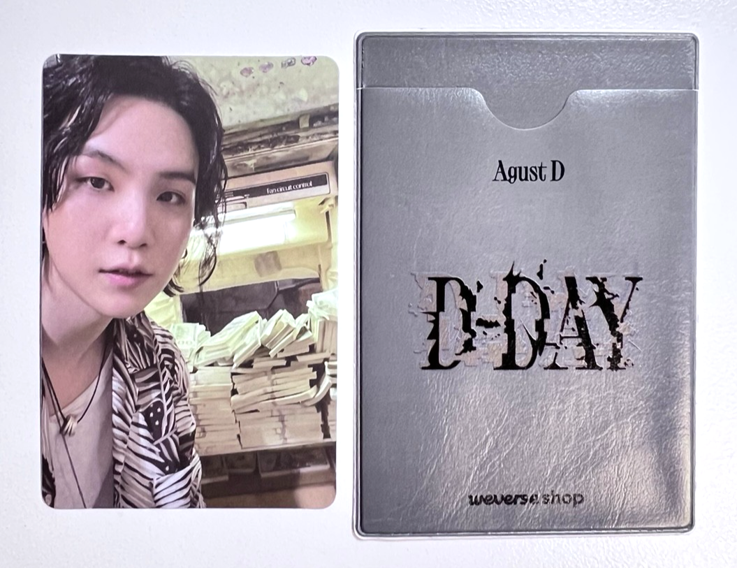 ★ヒートフォトカード、レンチキュラーカード付き★SUGA Agust D BTS SUGA Agust D D-Day Official Photocard + Card Holder Set / K