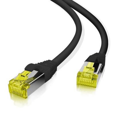 helos Patchkabel Cat 6a Superflex S/FTP RJ45 schwarz 25m AWG27/7 GHMT