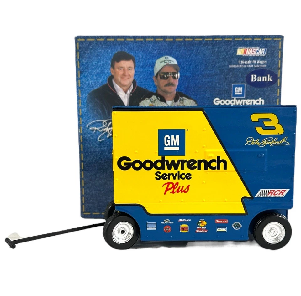 NASCAR Dale Earnhardt #3 Goodwrench Service Plus/Wrangler Jeans Pit Wagon Bank  Foto 2 de 4