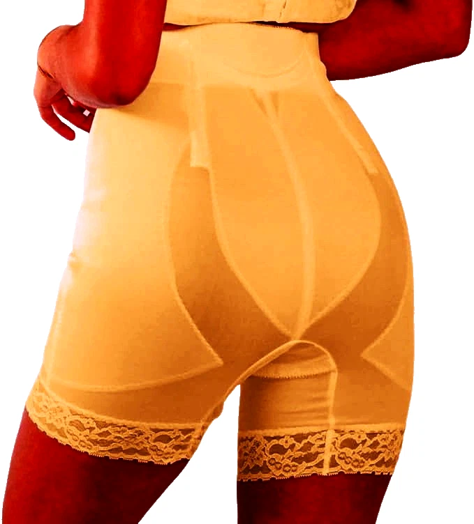 RAGO BEIGE HIGH WAIST LONG LEG 4 GARTERS LACE TRIM PANTY GIRDLE 3X NWOT - Image 2 of 3