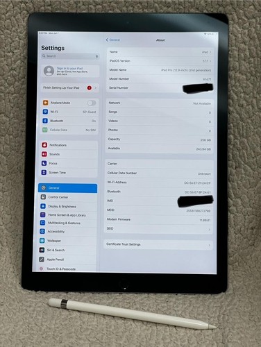 Apple iPad Pro 2nd Gen A1671, 256GB, Wi-Fi + 4G, 12.9" With Apple Pencil - Afbeelding 11 van 12