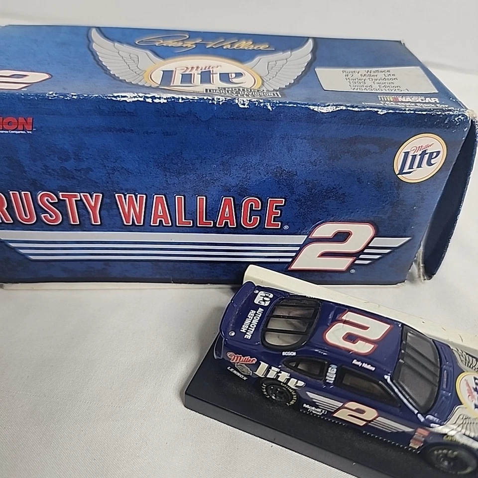 1999 Action #2 Rusty Wallace Harley Davidson Miller Lite Taurus 1/64 NASCAR - Image 4 of 4