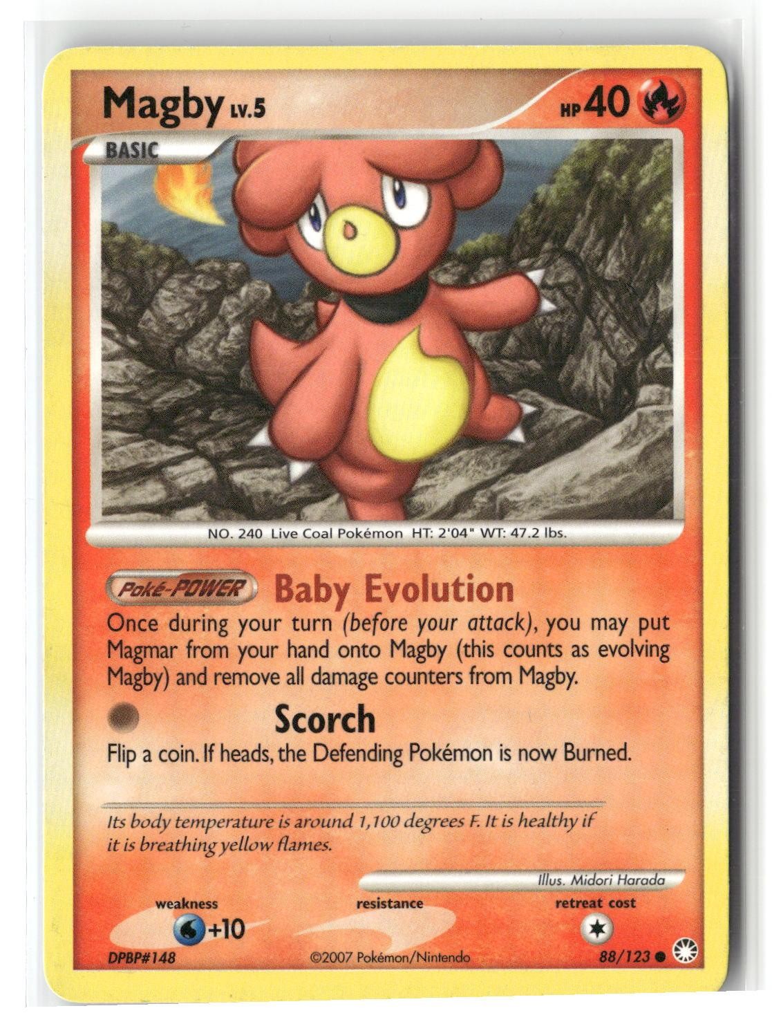 Magby Common Mysterious Treasures 88/123 Pokemon Moderately Played