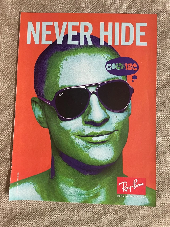 Revista Ray-Ban Never Hide anuncio impreso anuncio color naranja Foto 2 de 2