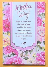 "Happy Mother's Day" Large Format Greeting Card 5.5X8.0"  Envelope 