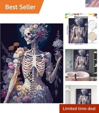 Relaxing Oil Paint by Numbers Kit for Adults   Unique Skeleton Art 16x20