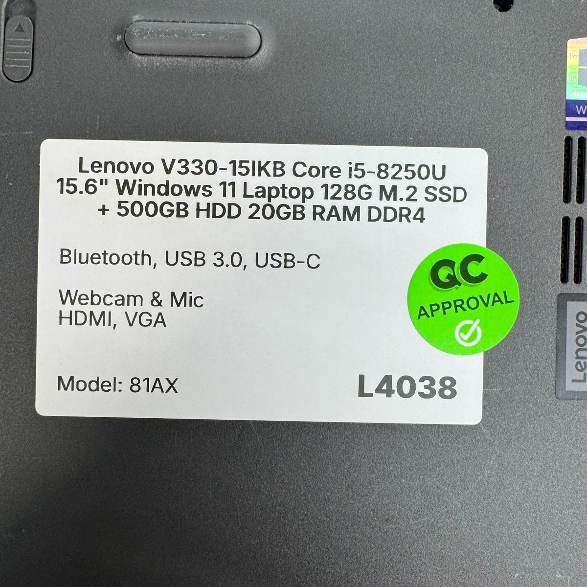 Lenovo V330-15IKB i5-8250U 15.6