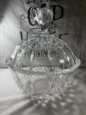 Vintage Lead Crystal Large Covered Candy Dish