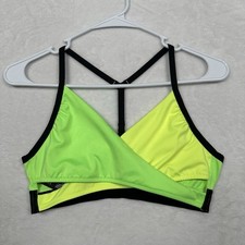 Victorias Secret PINK Sports Bra Womens Small Ultimate Lightly Lined Neon Cross