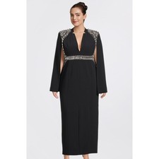 Maxi abito Karen Millen UK20 nero prezzo di listino £349