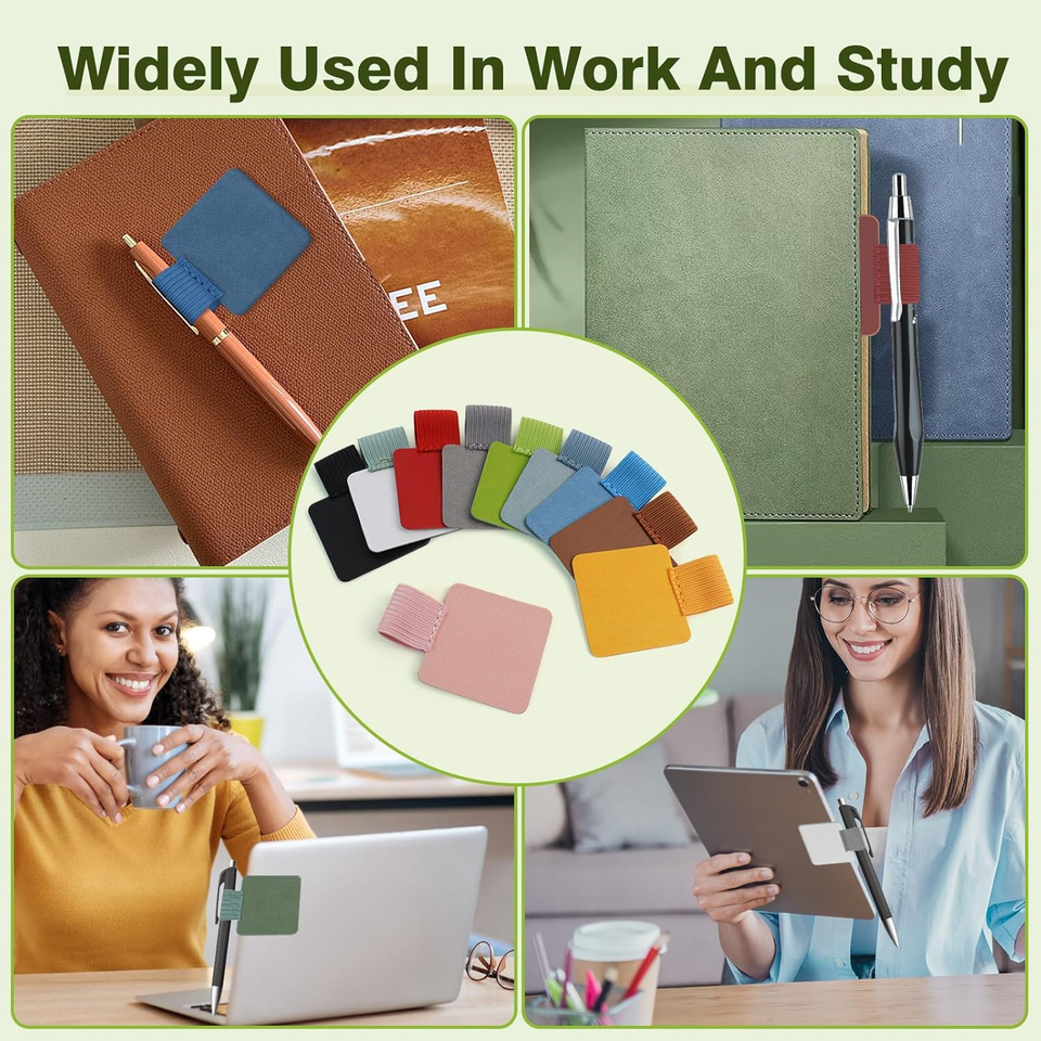 Self Help Noteook 10-Pack Pen Loop Holder Set, Self-Adhesive Pen Loop Holder for Notebook ...