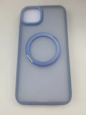 iPhone 14 Plus 360 Rotate Ring Case Blue Clear With MagSafe